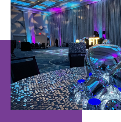 disco theme with DJ and uplighting