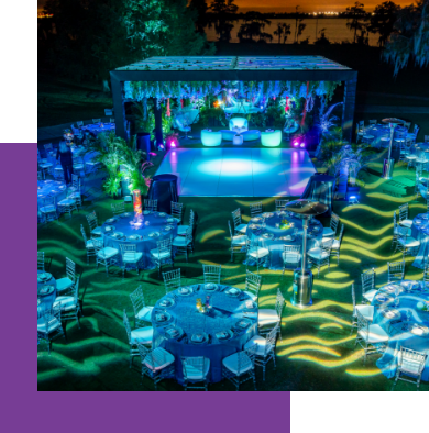 underwater theme outdoors colorful lighting event